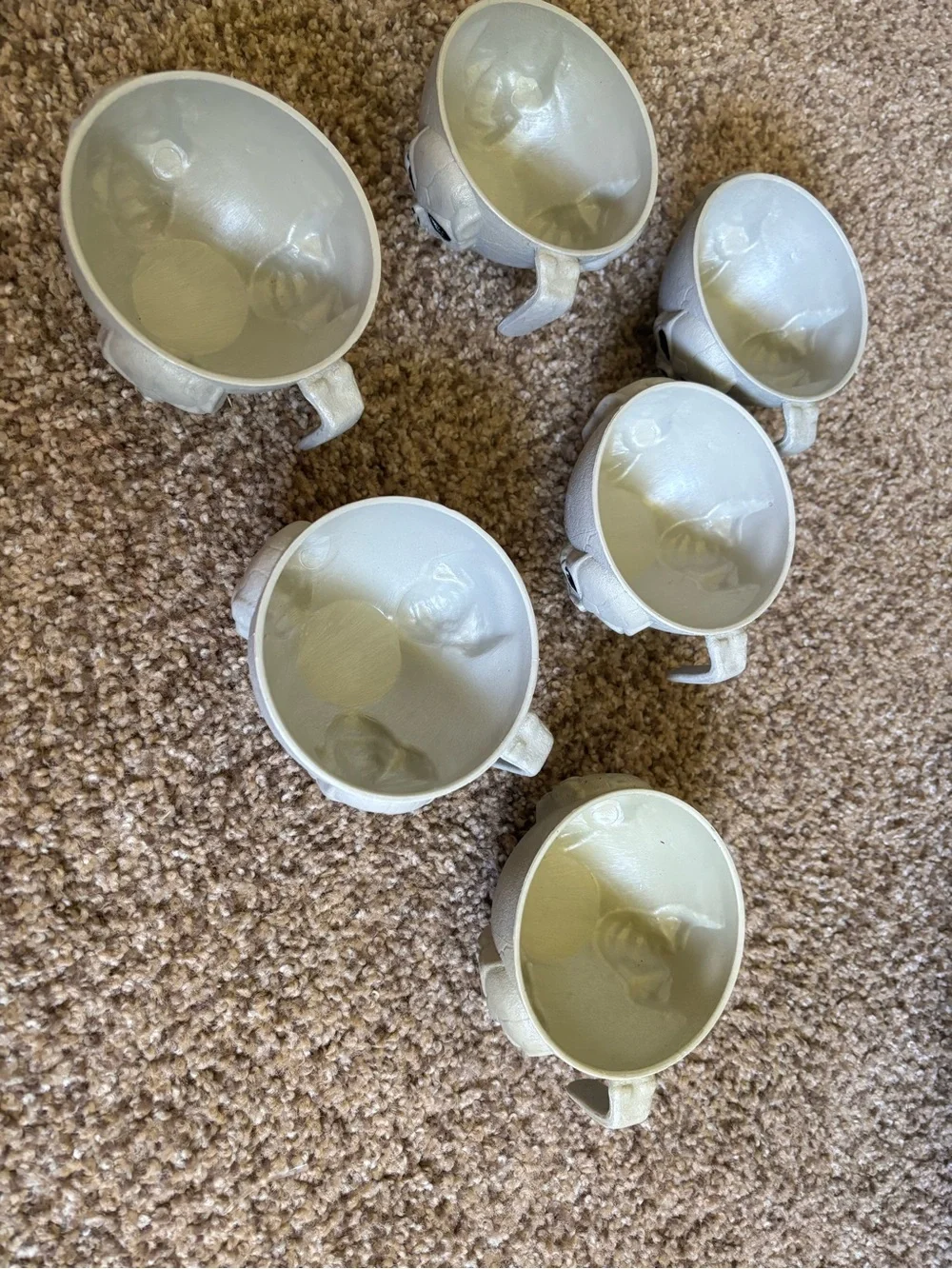 Vintage Easter Halloween Skull Head Punch Bowl Set Party Decor